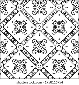 Geometric vector pattern with triangular elements. Seamless abstract ornament for wallpapers and backgrounds. Black and white colors.
