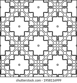 Geometric vector pattern with triangular elements. Seamless abstract ornament for wallpapers and backgrounds. Black and white colors. 
