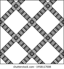 Geometric vector pattern with triangular elements. Seamless abstract ornament for wallpapers and backgrounds. Black and white colors.
