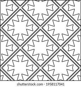 Geometric vector pattern with triangular elements. Seamless abstract ornament for wallpapers and backgrounds. Black and white colors. 