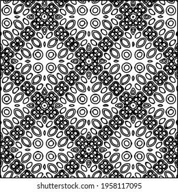 Geometric vector pattern with triangular elements. Seamless abstract ornament for wallpapers and backgrounds. Black and white colors. 