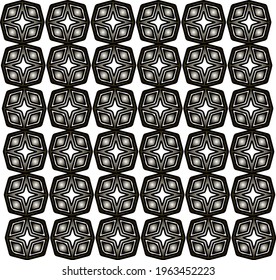  Geometric vector pattern with triangular elements. Seamless abstract ornament for wallpapers and backgrounds. Black and white colors.