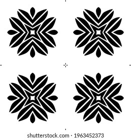  Geometric vector pattern with triangular elements. Seamless abstract ornament for wallpapers and backgrounds. Black and white colors.