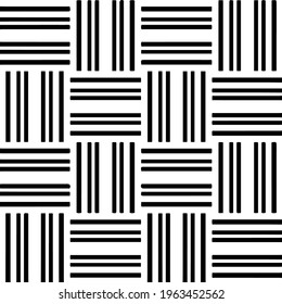  Geometric vector pattern with triangular elements. Seamless abstract ornament for wallpapers and backgrounds. Black and white colors.