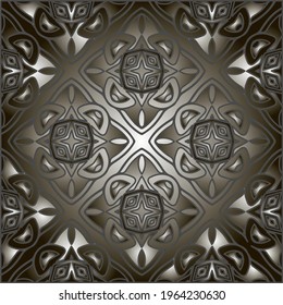 Geometric vector pattern with triangular elements. Seamless abstract ornament for wallpapers and backgrounds. Black and white colors.
