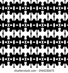  Geometric vector pattern with triangular elements. Seamless abstract ornament for wallpapers and backgrounds. Black and white colors.