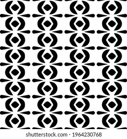  Geometric vector pattern with triangular elements. Seamless abstract ornament for wallpapers and backgrounds. Black and white colors.