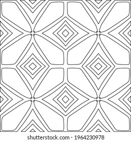  Geometric vector pattern with triangular elements. Seamless abstract ornament for wallpapers and backgrounds. Black and white colors.