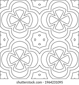  Geometric vector pattern with triangular elements. Seamless abstract ornament for wallpapers and backgrounds. Black and white colors.