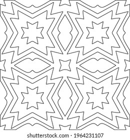  Geometric vector pattern with triangular elements. Seamless abstract ornament for wallpapers and backgrounds. Black and white colors.