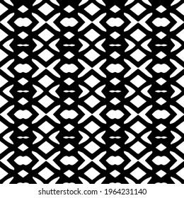  Geometric vector pattern with triangular elements. Seamless abstract ornament for wallpapers and backgrounds. Black and white colors.
