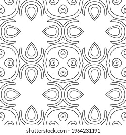  Geometric vector pattern with triangular elements. Seamless abstract ornament for wallpapers and backgrounds. Black and white colors.