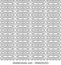  Geometric vector pattern with triangular elements. Seamless abstract ornament for wallpapers and backgrounds. Black and white colors.