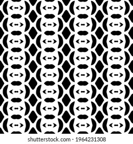  Geometric vector pattern with triangular elements. Seamless abstract ornament for wallpapers and backgrounds. Black and white colors.