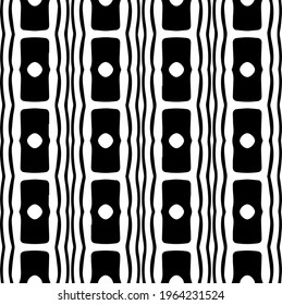  Geometric vector pattern with triangular elements. Seamless abstract ornament for wallpapers and backgrounds. Black and white colors.