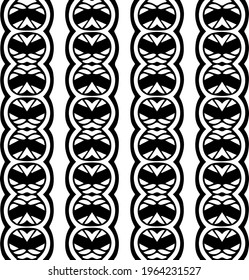  Geometric vector pattern with triangular elements. Seamless abstract ornament for wallpapers and backgrounds. Black and white colors.