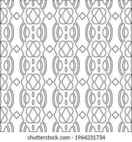  Geometric vector pattern with triangular elements. Seamless abstract ornament for wallpapers and backgrounds. Black and white colors.