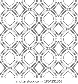  Geometric vector pattern with triangular elements. Seamless abstract ornament for wallpapers and backgrounds. Black and white colors.