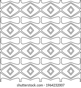  Geometric vector pattern with triangular elements. Seamless abstract ornament for wallpapers and backgrounds. Black and white colors.