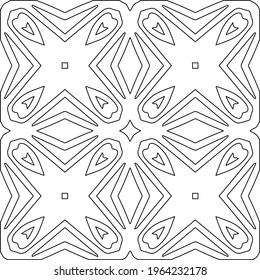  Geometric vector pattern with triangular elements. Seamless abstract ornament for wallpapers and backgrounds. Black and white colors.