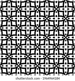 Geometric vector pattern with triangular elements. Seamless abstract ornament for wallpapers and backgrounds. Black and white colors.