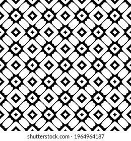 Geometric vector pattern with triangular elements. Seamless abstract ornament for wallpapers and backgrounds. Black and white colors.