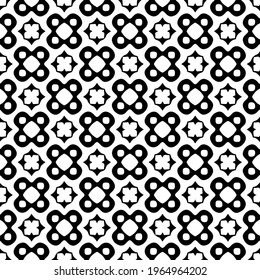 Geometric vector pattern with triangular elements. Seamless abstract ornament for wallpapers and backgrounds. Black and white colors.