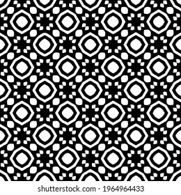 Geometric vector pattern with triangular elements. Seamless abstract ornament for wallpapers and backgrounds. Black and white colors.