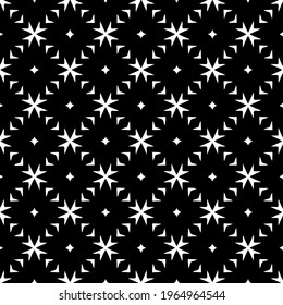 Geometric vector pattern with triangular elements. Seamless abstract ornament for wallpapers and backgrounds. Black and white colors.