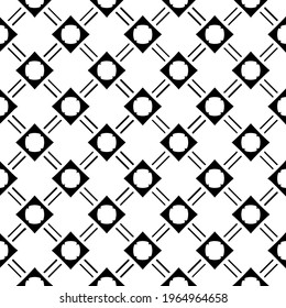 Geometric vector pattern with triangular elements. Seamless abstract ornament for wallpapers and backgrounds. Black and white colors.