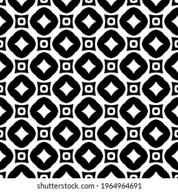  Geometric vector pattern with triangular elements. Seamless abstract ornament for wallpapers and backgrounds. Black and white colors.