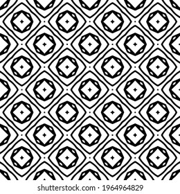 Geometric vector pattern with triangular elements. Seamless abstract ornament for wallpapers and backgrounds. Black and white colors.