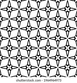 Geometric vector pattern with triangular elements. Seamless abstract ornament for wallpapers and backgrounds. Black and white colors.