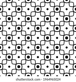 Geometric vector pattern with triangular elements. Seamless abstract ornament for wallpapers and backgrounds. Black and white colors.