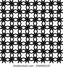 Geometric vector pattern with triangular elements. Seamless abstract ornament for wallpapers and backgrounds. Black and white colors.