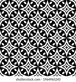 Geometric vector pattern with triangular elements. Seamless abstract ornament for wallpapers and backgrounds. Black and white colors.
