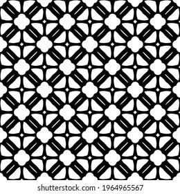 Geometric vector pattern with triangular elements. Seamless abstract ornament for wallpapers and backgrounds. Black and white colors.