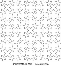  Geometric vector pattern with triangular elements. Seamless abstract ornament for wallpapers and backgrounds. Black and white colors.