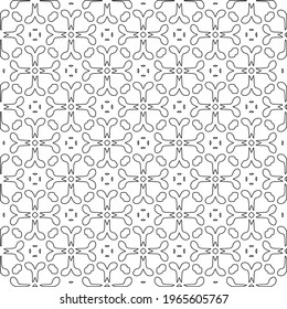  Geometric vector pattern with triangular elements. Seamless abstract ornament for wallpapers and backgrounds. Black and white colors.