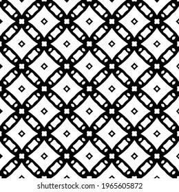  Geometric vector pattern with triangular elements. Seamless abstract ornament for wallpapers and backgrounds. Black and white colors.