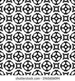  Geometric vector pattern with triangular elements. Seamless abstract ornament for wallpapers and backgrounds. Black and white colors.