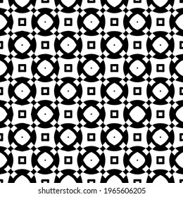  Geometric vector pattern with triangular elements. Seamless abstract ornament for wallpapers and backgrounds. Black and white colors.