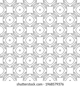 
Geometric vector pattern with triangular elements. Seamless abstract ornament for wallpapers and backgrounds. Black and white colors.