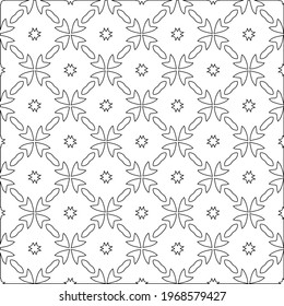 Geometric vector pattern with triangular elements. Seamless abstract ornament for wallpapers and backgrounds. Black and white colors.