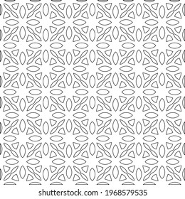 Geometric vector pattern with triangular elements. Seamless abstract ornament for wallpapers and backgrounds. Black and white colors.