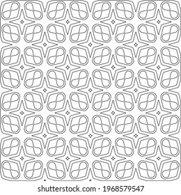 
Geometric vector pattern with triangular elements. Seamless abstract ornament for wallpapers and backgrounds. Black and white colors.