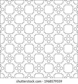 Geometric vector pattern with triangular elements. Seamless abstract ornament for wallpapers and backgrounds. Black and white colors.