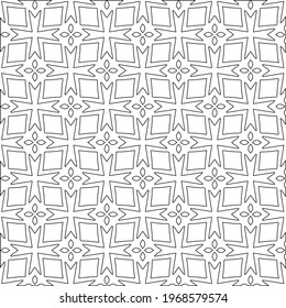 
Geometric vector pattern with triangular elements. Seamless abstract ornament for wallpapers and backgrounds. Black and white colors.