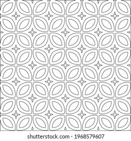 Geometric vector pattern with triangular elements. Seamless abstract ornament for wallpapers and backgrounds. Black and white colors.