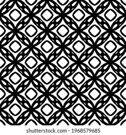 Geometric vector pattern with triangular elements. Seamless abstract ornament for wallpapers and backgrounds. Black and white colors.